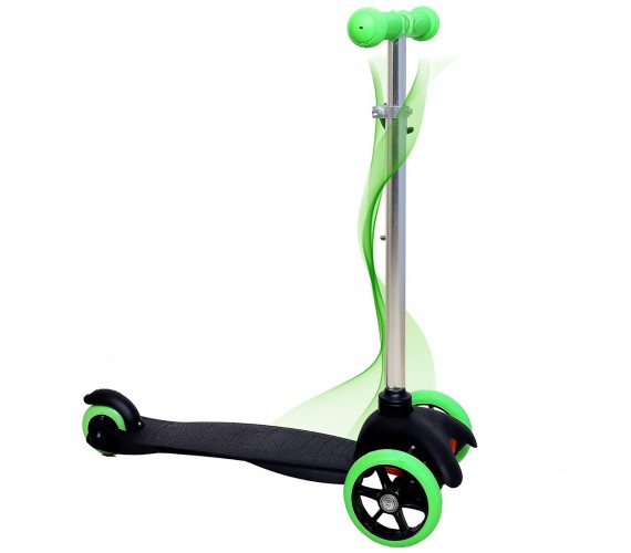 Big wheels scooter For Kids, Kick Scoter for kids, 3 wheel Foldable scooter, - Green