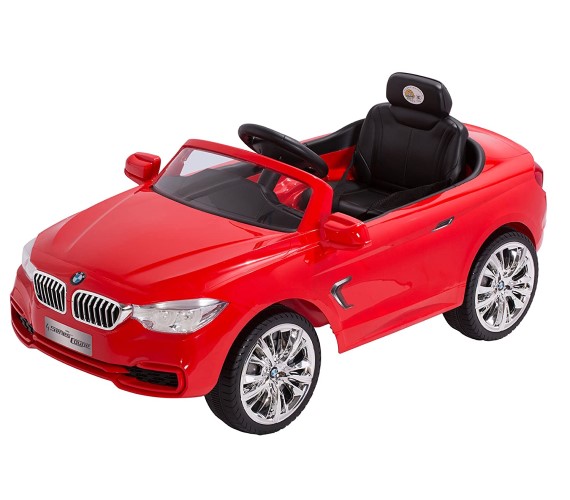 Officially Licensed BMW 4 Series Coupe 12V Battery Operated Ride on Car, Electric Car For Kids With Remote Control And Music System-Red