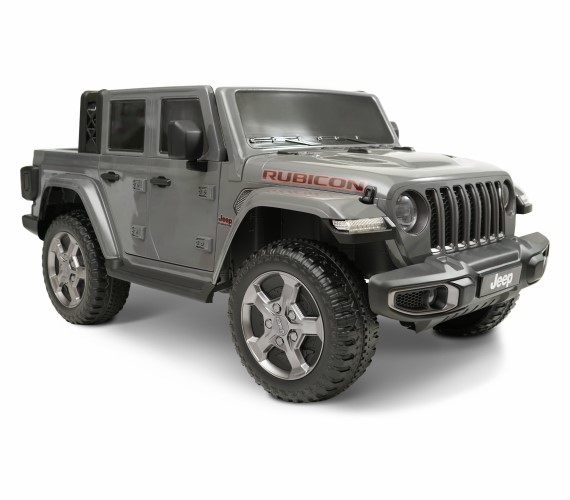 12 Volt Licensed Rubicon Jeep Gladiator Battery Ride on Jeep Vehicle Gray for Kids Age 2-7