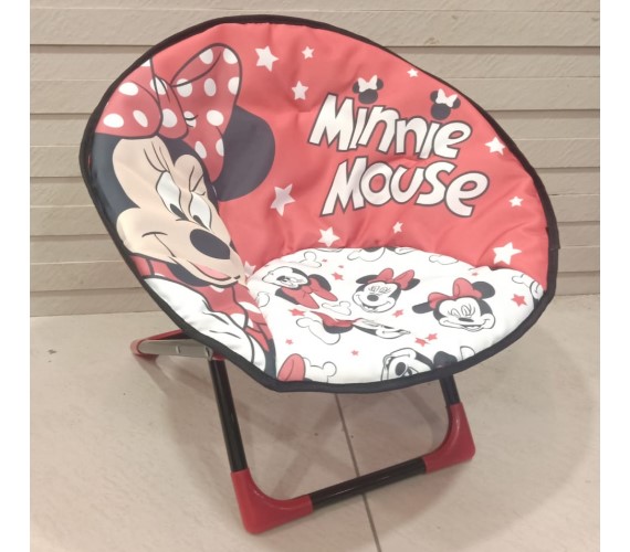 Minnie Mouse Moon Chair For Kids Portable Folding Picnic and Home Used Chair for Boys & Girls-Red