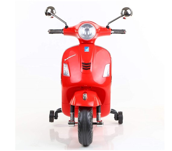 Vespa Kids Ride On Scooter with Remote Control, Electric Scooter for Kids (3 to 7 Years) Double Batteries, Double Motors-Red