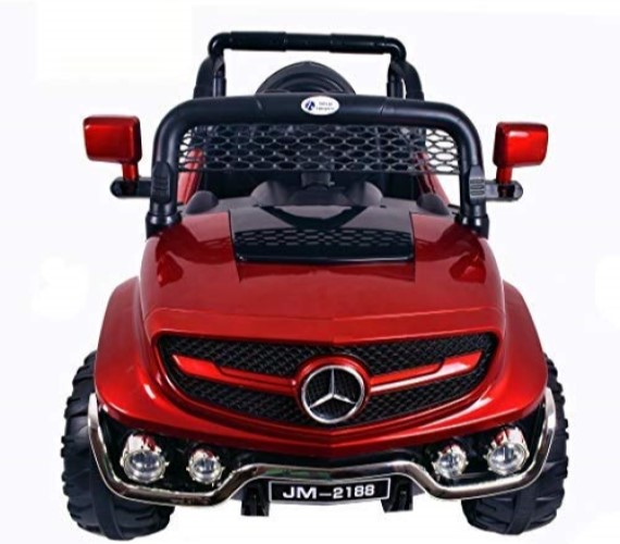 JM 2188 Battery Operated Ride on Jeep for Kids With Remote Control (Metallic Red)