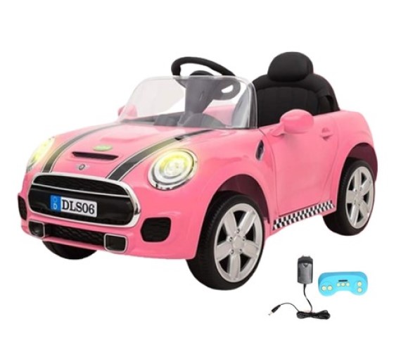 12V MINI Cooper Battery Operated Car For Kids - DLS06 Pink 