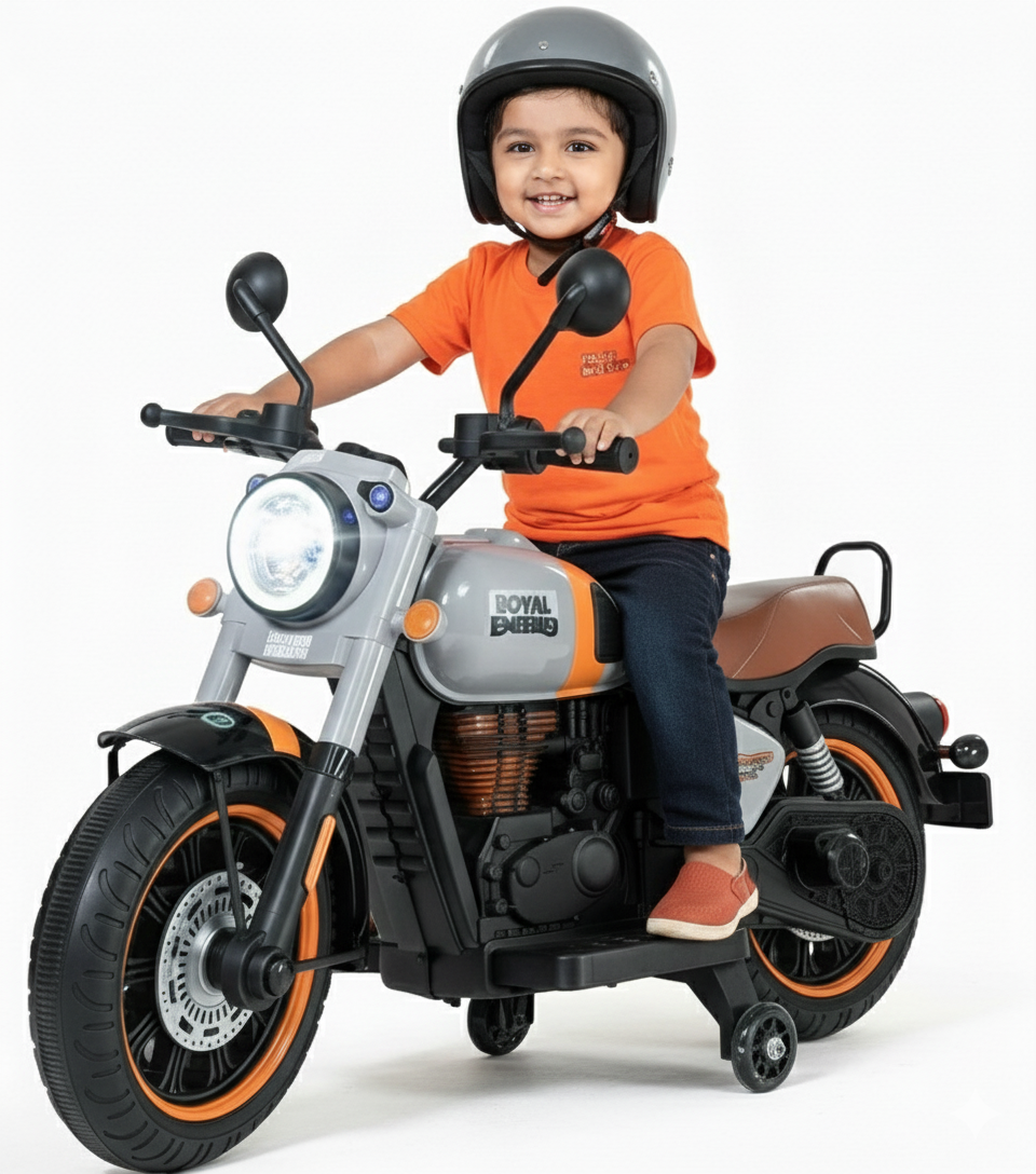 PP INFINITY Royal Enfield Battery Toy Bike for kids  | Kids mini Bullet Bike | Royal Enfield bike for kids 12v toy rideon bike 