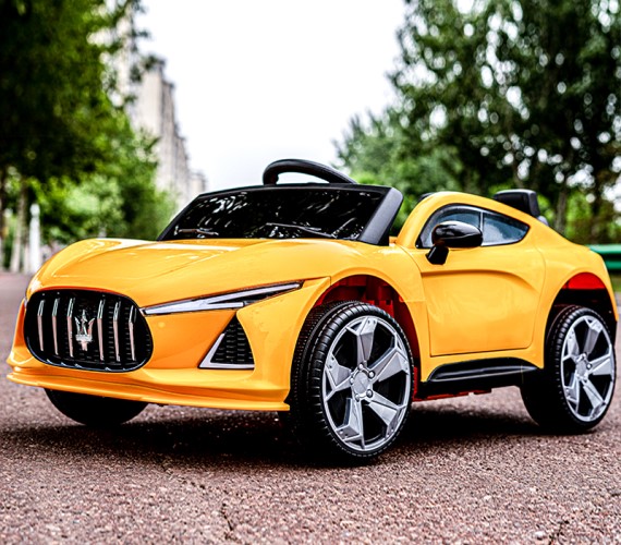 Kids Maserati 12V Battery Operated Ride On Car For Kids with Remote Control, Music, Light 1-5 Yrs (Yellow)
