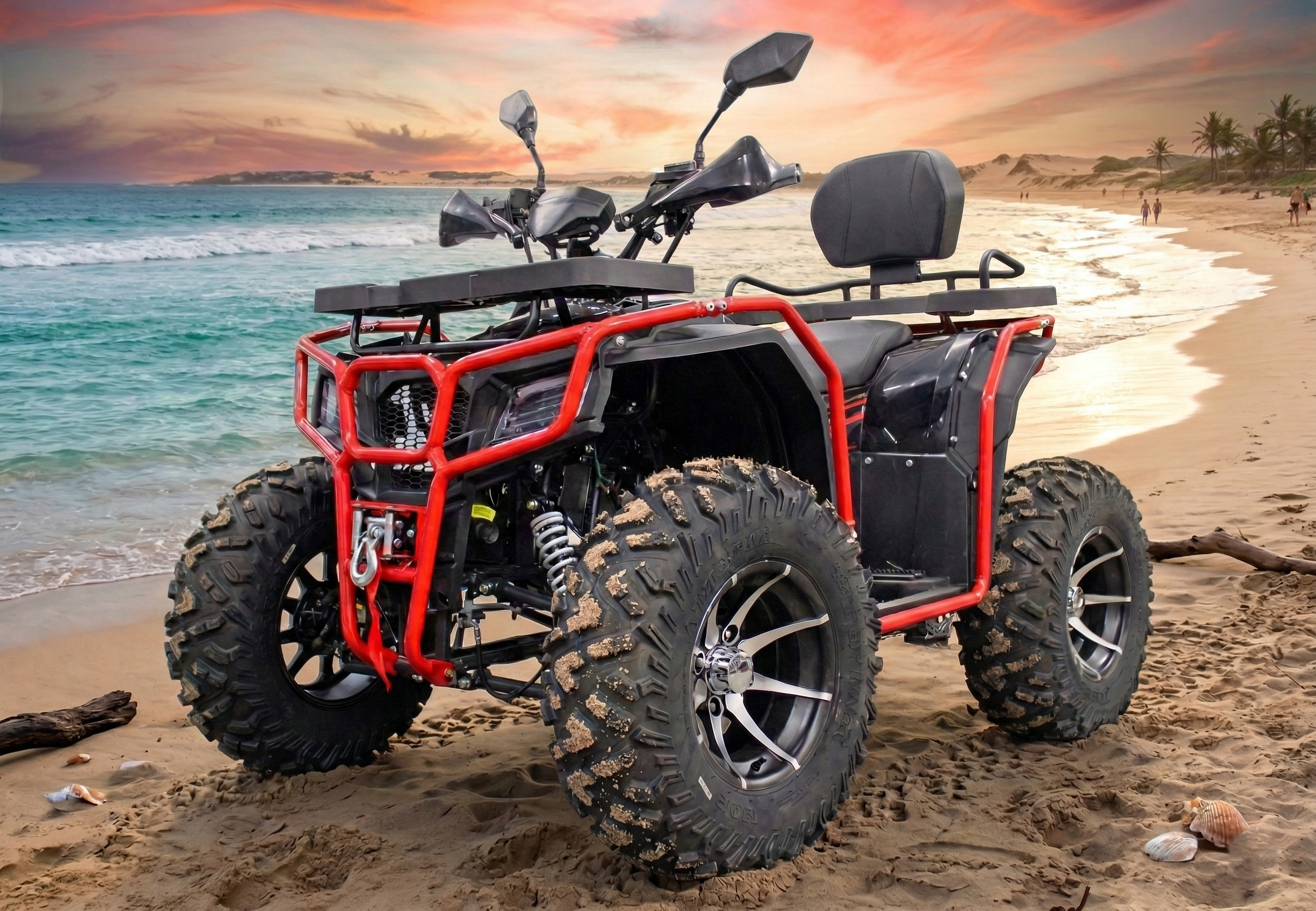 200cc DINOX 4 Stroke Petrol Engine Bike, Quad Petrol Bike 200cc with Self Start and Front/Rear Disk Brakes(Multicolor)