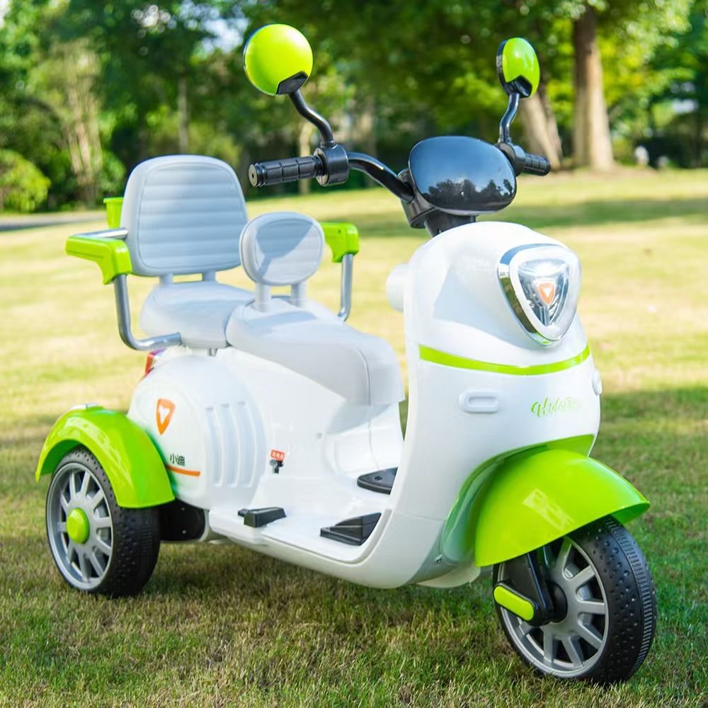 Kids Double Seater Scooter Vespa 12V Electric Ride On Scooter For Kids with Music 2-7 Yrs Bike Battery Operated Ride On 