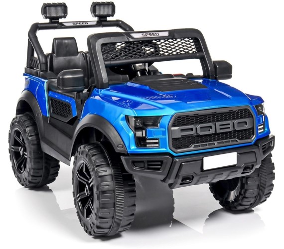 Ford 12V Electric Ride On Jeep For Kids With Remote Control, Music, Light 1-5 Yrs(Model EBK-888)-Metallic Blue