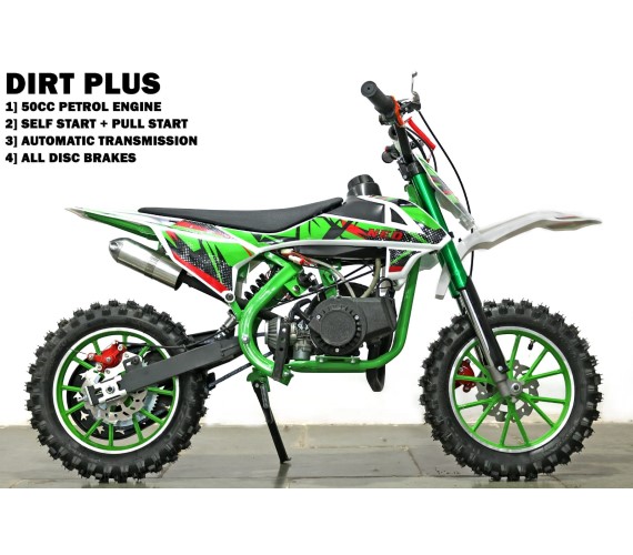 OFF Road Petrol Engine Bike For Kids with Self Start 49cc Petrol Engine Dirt Bike For Kids Age 7 To 14 Years-Multicolor