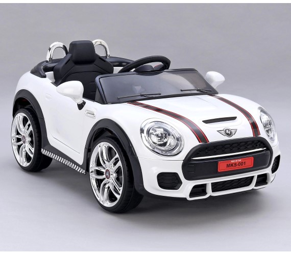 Mini cooper 12V Battery Operated Ride On Car For Kids, Model Mks-001 - Age 1 To 5 yrs (Made in India)-white