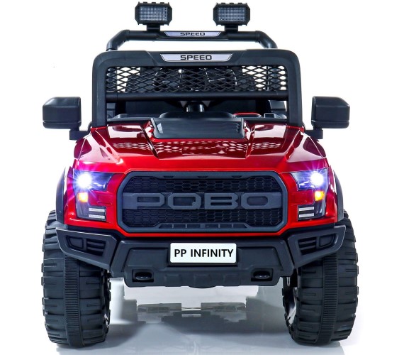 Ford 12V Electric Ride On Jeep For Kids With Remote Control, Music, Light 1-5 Yrs(Model EBK-888)-Metallic Red