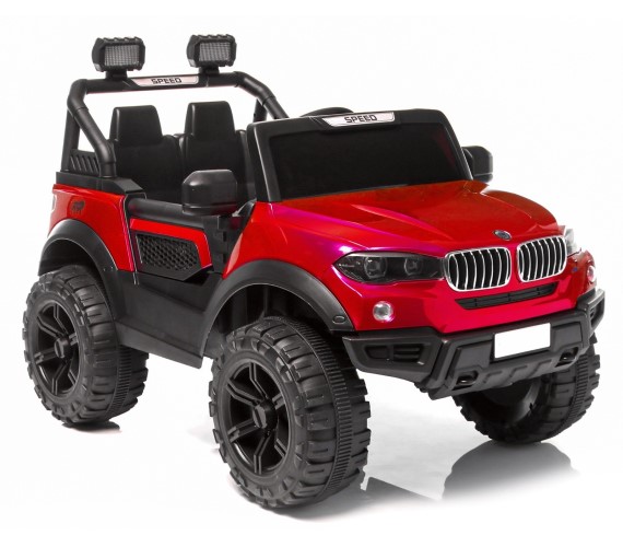 BMW 12V Electric Ride On Jeep For Kids With Remote Control, Music, Light 1-5 Yrs(Model EBK-888)-Metallic Red