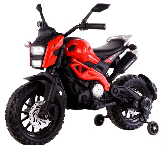 Kids Battery Operated Ride on Bike For Kids With Hand Accelerator Model  DLS01  Red ( 2 To 8 ) Years 