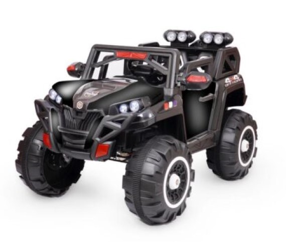 4x4 Heavy Duty Rechargeable Jeep for kids, 12V Battery Operated Jeep, Maximum Weight Capacity 50kg 1-7 Yrs(Black)