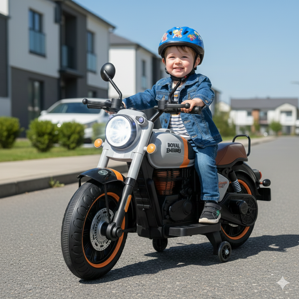 PP INFINITY Royal Enfield Battery Toy Bike for kids  | Kids mini Bullet Bike | Royal Enfield bike for kids 12v toy rideon bike 