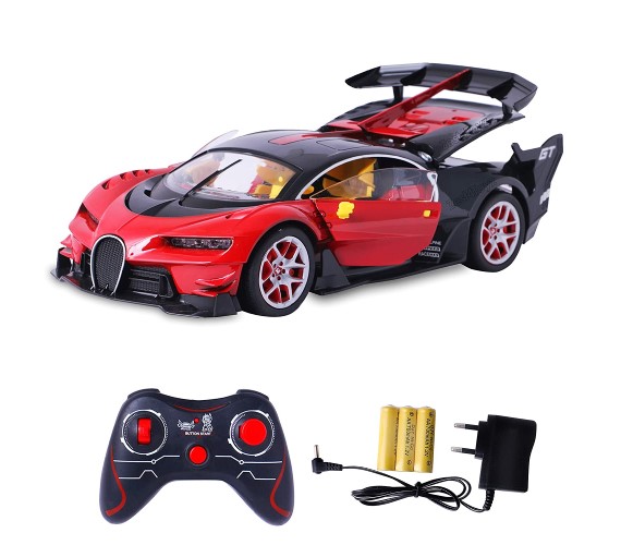 Bugatti Remote Control Car For Kids ,Battery Rechargeable Car with opening doors - Red