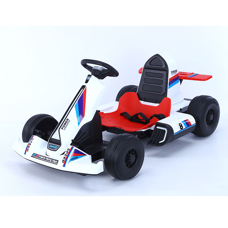 Kids F1 Electric Go Kart Car For Kids, 12V Battery Operated Ride on Kart Racing Car For Kids-White