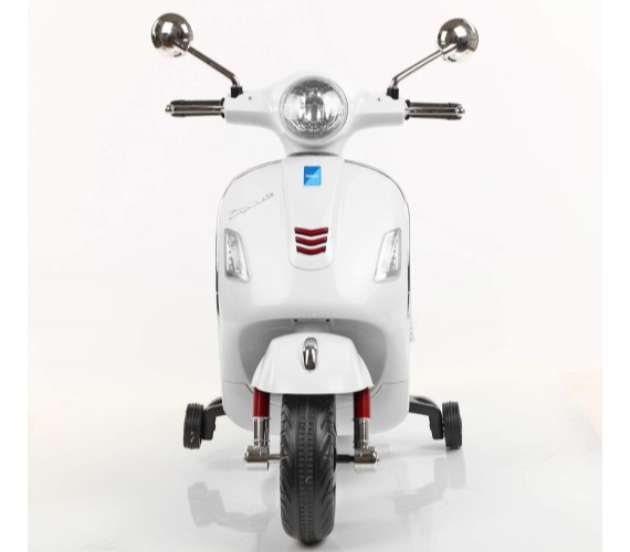 Vespa Kids Ride On Scooter with Remote Control, Electric Scooter for Kids (3 to 7 Years) Double Batteries, Double Motors-White