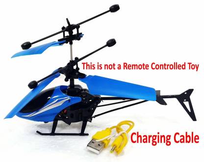 Hand Induction Control Flying Helicopter Toy  (Blue)