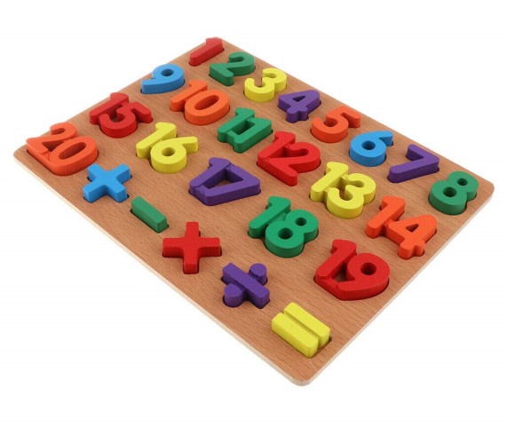 Wooden Counting Numbers Tray ( 1 To 20)  (Multicolor)  