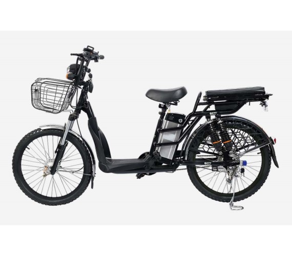 GET 7 48V 16Ah Electric Cycle For Adults, 48V Battery Bicycle For Adults With Front/Rear Drum Brakes And 2 Years Warranty-Black