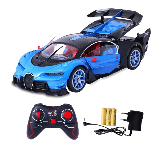 Bugatti Remote Control Car For Kids ,Battery Rechargeable Car with opening doors - Blue