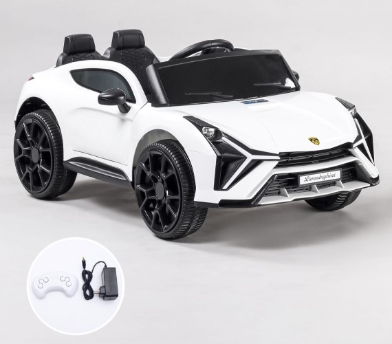 Kids Lamborghini 12V Battery Operated Ride On Car For Kids with Remote Control, Music, Light 1-5 Yrs (White)