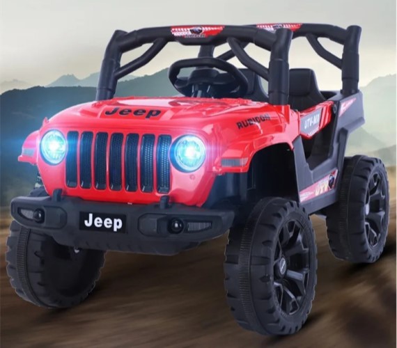 4X4 Electric Ride On Jeep, 12V Battery Ride On Jeep For Kids With Remote Control Music And Light 1-5 Yrs(Red)