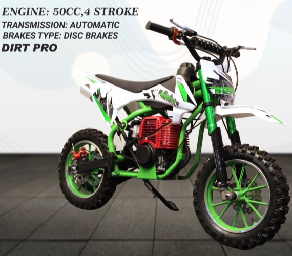 Dirt Bike for Kids 50CC 4-Stroke Petrol Engine Bike for Kids with Pull Start for Kids Age 7 To 14 Years-Multicolor