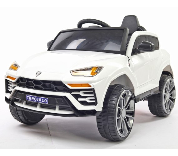 Lamborghini SUV 12V Battery Operated Ride On Car For Kids With Remote Control, Music and Light 1-5 Yrs(White)