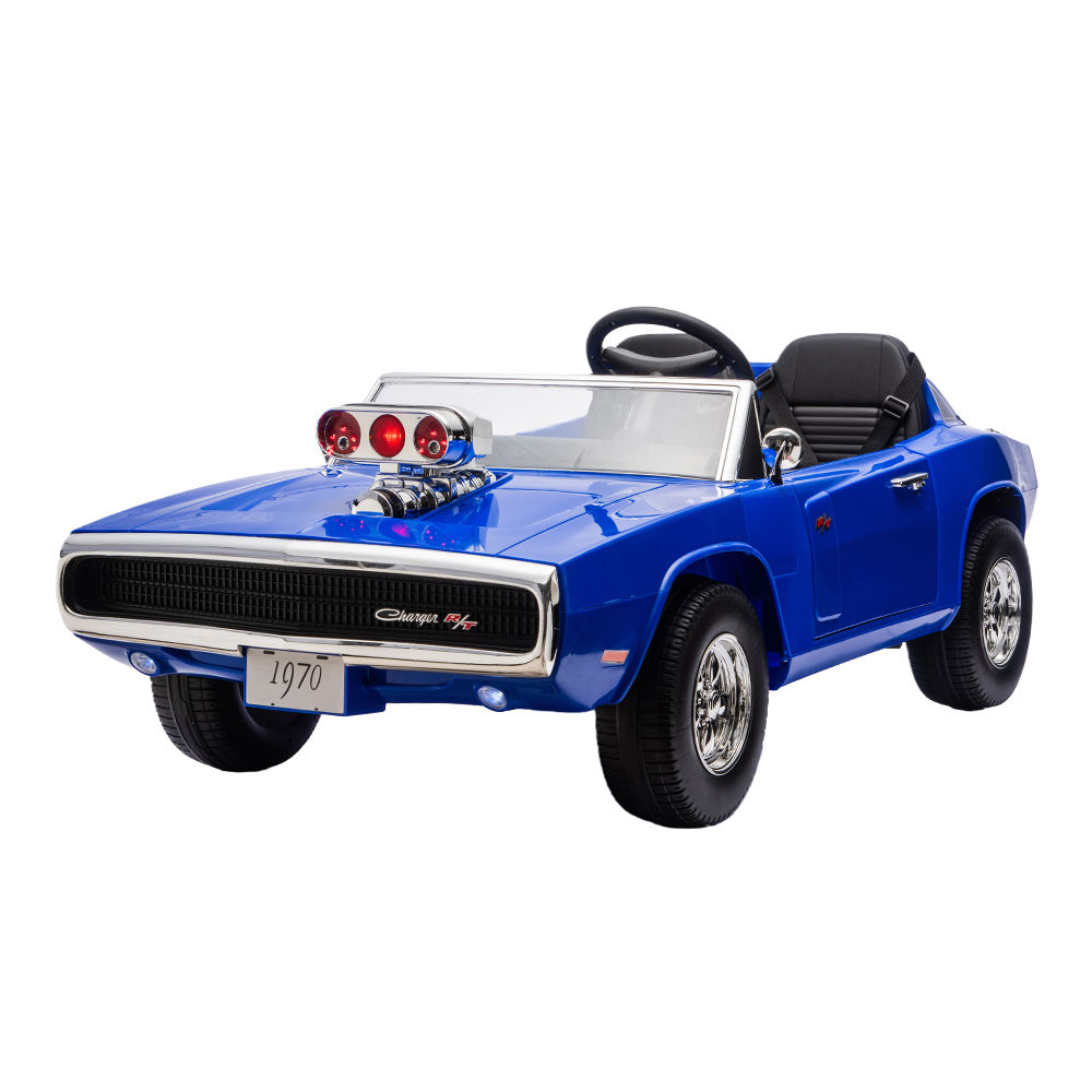 Dodge Challenger 1970 12V Battery operated Rideons Car for kids Double seater Biggest Car for kids Age 1-10(Red, Blue, Silver,Pink)