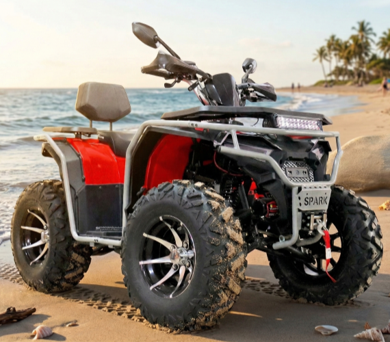 200cc SPARK 4 Stroke Petrol Engine Bike, Quad Petrol Bike 200cc with Self Start and Front/Rear Disk Brakes(Multicolor)