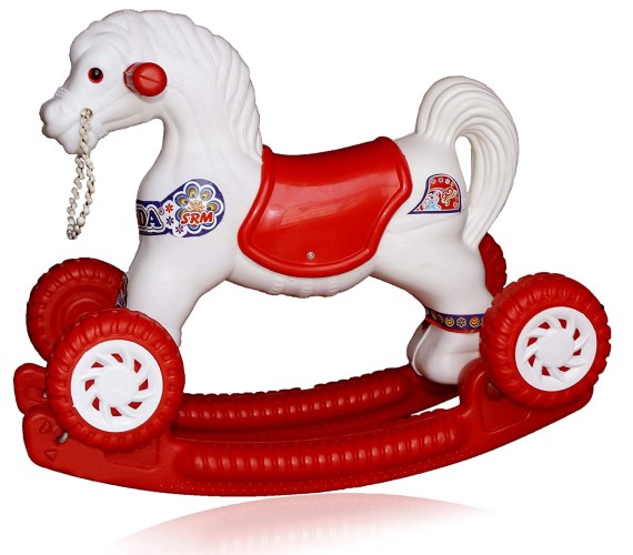 Baby Ride and Rocker Horse for Kids, 2 in 1 Function Plastic seat Baby Horse (Age 1 to 3)