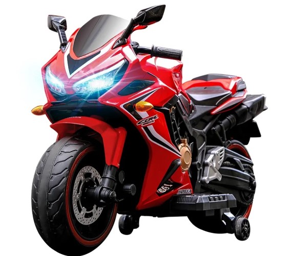 Honda CBR Rechargeable 12V Battery Operated Ride On Bike for Kids with Hand Accelerator 2 to 7 Years (Red)