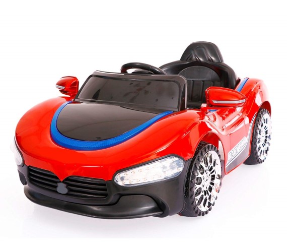 Model 888 Battery Operated Ride on Car For Kids, Remote Control With Music System and Lights-Red