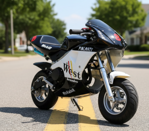 Ninja Sports Petrol Engine Bike For Kids, 49 Petrol Engine Bike For Kids with Self Start and Front/Rear Disk Brakes 6 -10 Yrs