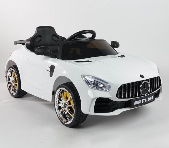 Mercedes Battery Car For Kids, Model FT-998 Car For Kids With Remote Control and music(1 To 5 Yrs)-White