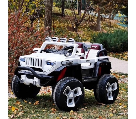 Big Size Hummer jeep for kids, Model 1200 Electric Ride on Jeep , Battery Jeep For Kids with Rechargeable And Music System with Remote Control (2-9 years), White
