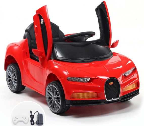 Bugatti Electric Ride on Car, Battery Ride On Car For Kids with Remote Control Music and Light 1-4 Yrs(Red)