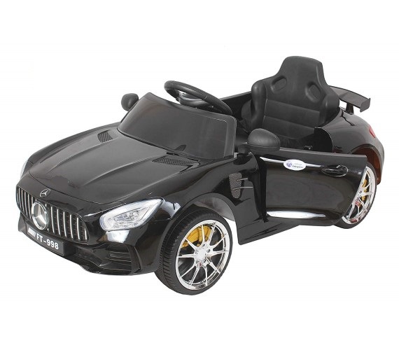 Mercedes Battery Car For Kids, Model FT-998 Car For Kids With Music System And Remote (1 To 5 Yrs) (Black-Metallic)