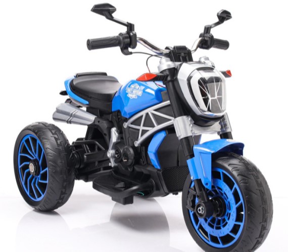 Ducati 3 Wheel Rechargeable 12V Battery Operated Ride On Bike for Kids 1 to 5 Years (Blue)