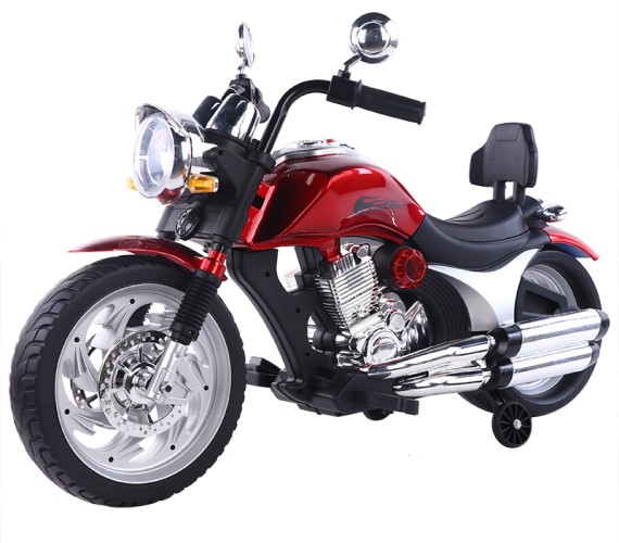 Kids Harley Davidson 12V Battery Operated Ride On Bike For Kids, Battery Toy Bike For Kids With Hand Accelerator(3 To 7 Yrs)-Metallic Red
