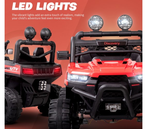 4X4 UTV Electric Ride on Jeep, 12V Battery Ride On Jeep For Kids with Remote Control Music and Light 1- 6 Yrs