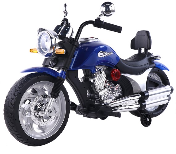 Kids Harley Davidson 12V Battery Operated Ride On Bike For Kids, Electric Bike For Kids With Hand Accelerator(3 To 7 Yrs)-Blue
