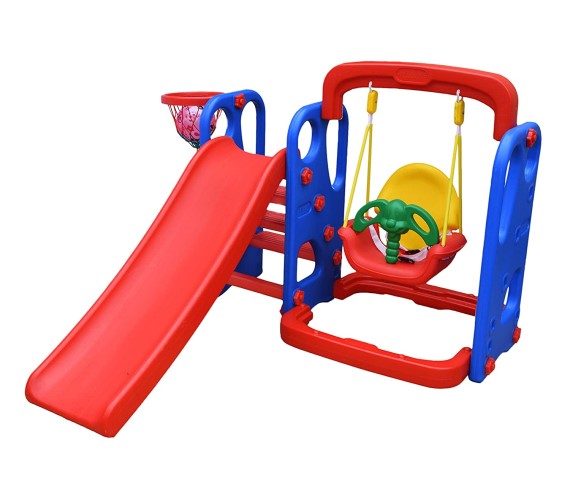 Garden Slider & Swing Combo with Two Slope Options For Boys and Girls (Wavy Slide & Swing Combo)