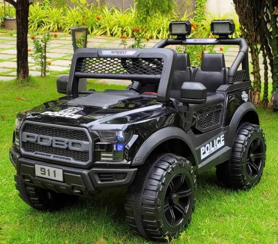 Ford Police Jeep for kids Ride on jeep 12V With Remote control Music 1-6 Yrs (Black)