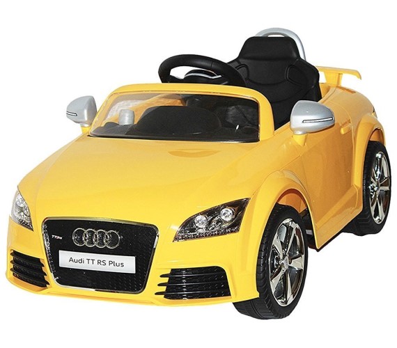Officially Licensed Kids Audi TTrs 12V Battery Operated Ride On Car For Kids with Remote Control and Music, Light-Yellow