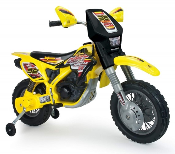 12V Electric Bike For Kids with Hand Accelerator and Music Battery Operated Ride on Bike-Yellow