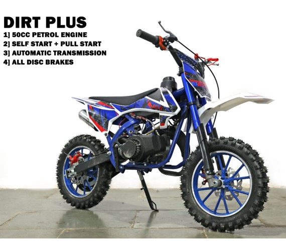 OFF Road Petrol Engine Bike For Kids with Self Start 49cc Petrol Engine Dirt Bike For Kids Age 7 To 14 Years-Multicolor